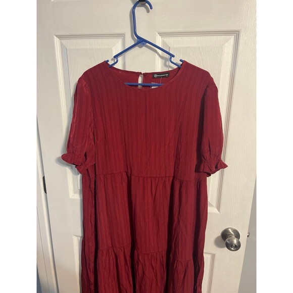 PRETTYGARDEN CHIC Summer Casual Boho Dress Size XL Wine Red New With Tag - Picture 5 of 9